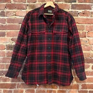 LL Bean Plaid Flannel Button Up Long Sleeve Heavyweight Men’s Size Large Vintage